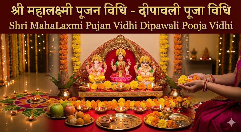 Shri MahaLaxmi Pujan Vidhi Dipawali Pooja Vidhi श्री महालक्ष्मी पूजन विधि दीपावली पूजा 